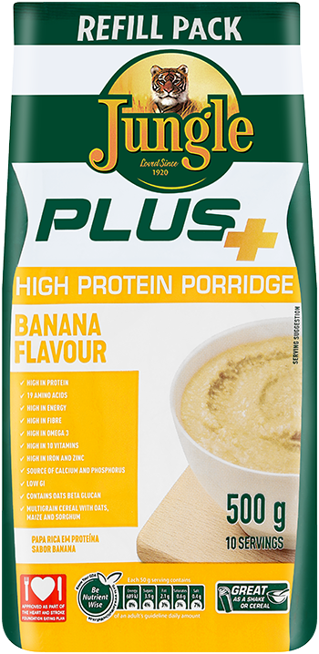 Plus High Protein Porridge Banana Flavour refill 500g_web_web