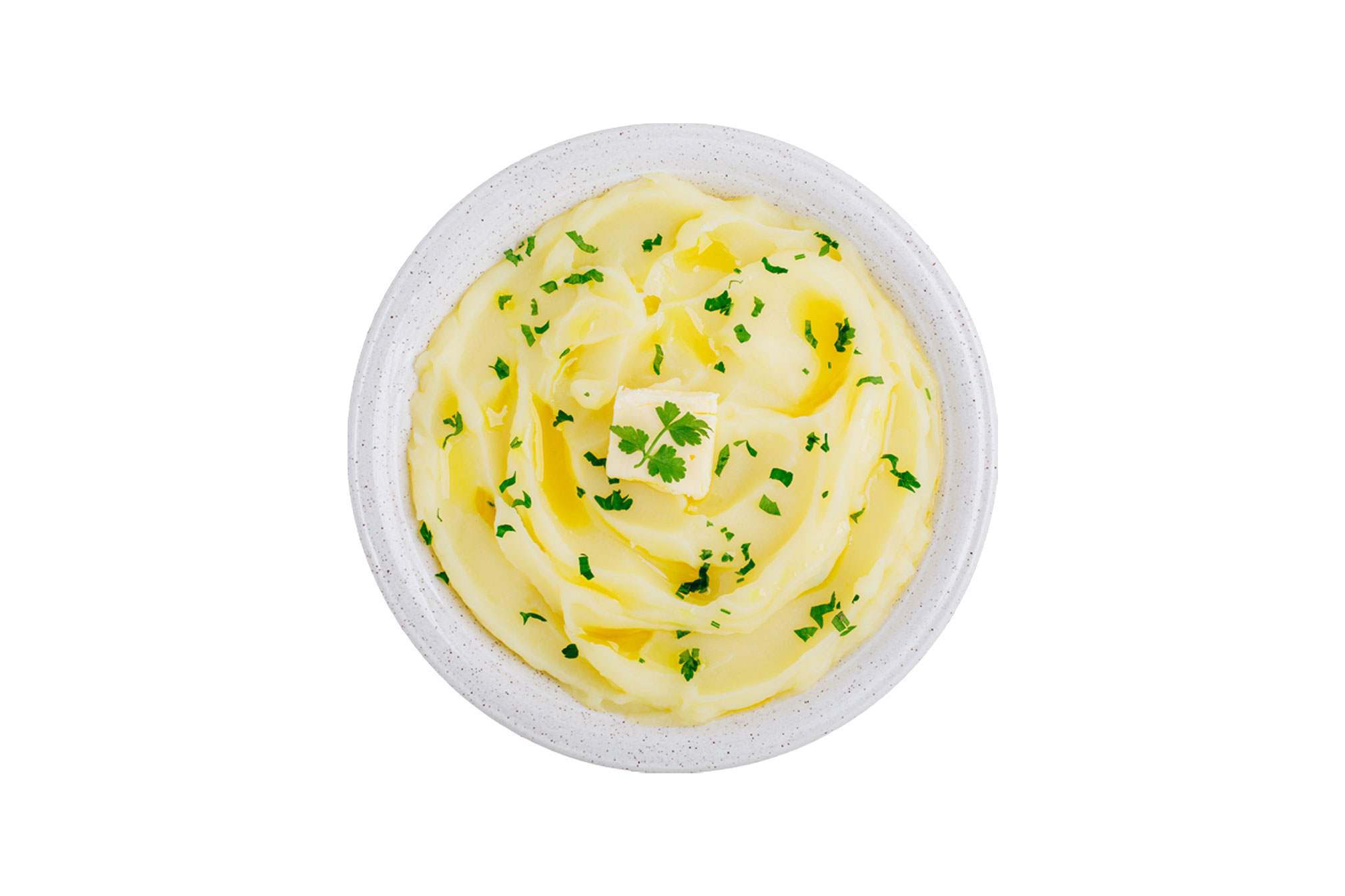 Mashed Potatoes topped with Crunchy Lentils